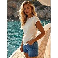 Roman Dusk Linen Blend Halter Neck Top