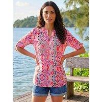 Roman Watercolour Print Embellished Top