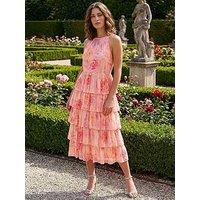 Roman Petite Tiered Halter Neck Dress
