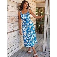 Roman Shirred Strappy Dress