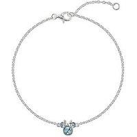 Disney 925 6.75+1" Minnie Mouse March Birthstone Bracelet