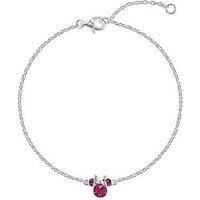 Disney 925 6.75+1" Minnie Mouse October Birthstone Bracelet