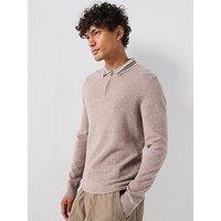Barbour International Newport Long Sleeve Knitted Polo Shirt - Cream