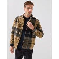 Barbour Men'S Woodlane Brushed Birchwood Tartan Overshirt - Beige