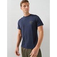 Barbour Tartan Tailored Crest Logo T-Shirt - Navy