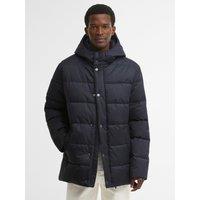 Barbour Mens Emble Padded Tartan Hooded Jacket - Navy