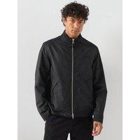 Barbour International Mens Outpost Waxed Cotton Funnel Neck Jacket - Black