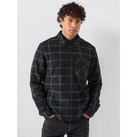 Barbour International Payne Checked Zipped Fleece Overshirt - Black