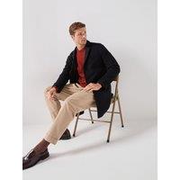 Barbour Mens Umbridge Longline Tailored Wool-Blend Coat - Navy