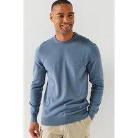 Barbour Pima Cotton Crewneck Knitted Jumper - Light Blue