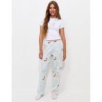 New Look 915 Girls Cotton Rich Dog Print Baby Tee Pyjama Set - Blue