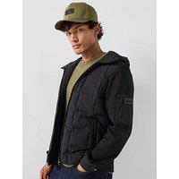 Barbour International Tanfield Hooded Quilted Sweat Jacket - Black
