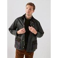Barbour Icons Patch Bedale Wax Jacket - Dark Green