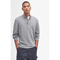 Barbour Cotton Half Zip Knitted Jumper - Grey
