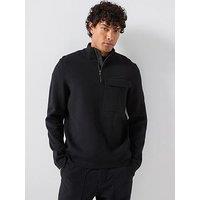 Barbour International Burley 1/4 Zip Knitted Jumper - Black