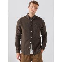 Barbour Mens Tailored Herringbone Button-Down Shirt - Green