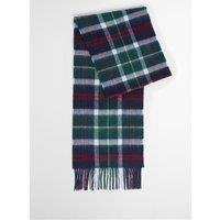 Barbour Wool Cashmere Blend Evergreen Tartan Scarf - Navy