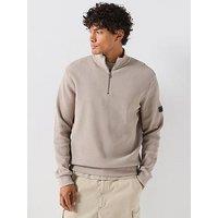 Barbour International Curve 1/4 Zip Sweat - Cream