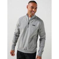 Barbour International Mens Half Zip Stand Collar Sweatshirt - Grey