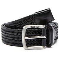 Barbour Stretch Leather Belt - Black