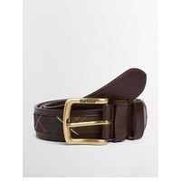 Barbour Girvan Tartan Leather Belt - Brown