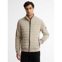 Barbour International Mens Collins Baffle Quilted Zip Through Sweatshirt - Cream