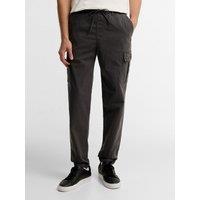 Barbour International Mens Outline Drawcord Waist Cargo Pocket Tapered Trousers - Grey