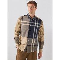 Barbour Large Birchwood Tartan Dunoon Tailored Shirt - Beige