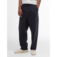 Barbour Washed Stretch Twill Relaxed Fit Trousers - Navy