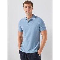 Barbour Tartan Pique Polo Short Sleeve Shirt - Light Blue