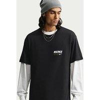 Nike Mens Hbr Poster Back Graphic Loose Fit T-Shirt - Black