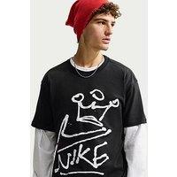 Nike Mens Loose Fit Crown Graphic T-Shirt - Black