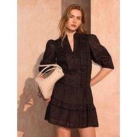 Mint Velvet Ramie Mini Dress - Black