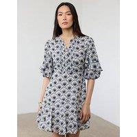 Mint Velvet Geo Print Mini Dress - Blue