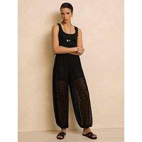Mint Velvet Lace Balloon Trousers - Black