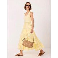 Mint Velvet Crochet Trim Tiered Dress - Yellow