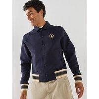 Lacoste Made In France Double Face Jersey Bomber - Navy