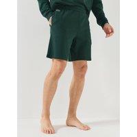 Lacoste Mens Elasticated Waist Waffle Loungewear Shorts - Dark Green