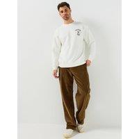 Lacoste Mens Relaxed Fit Elasticated Corduroy Trousers - Brown