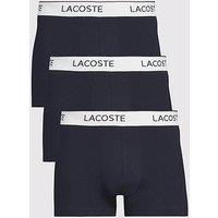 Lacoste 3 Pack Cotton Stretch Trunks - Navy
