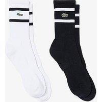 Lacoste 2 Pack Ribbed Crew Socks - White