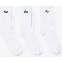 Lacoste 3 Pack Crew Socks - White