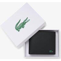Lacoste Croc Leather Trifold Wallet - Black