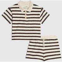 River Island Mini Girls Towelling Top & Shorts Set - Brown