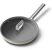 Smeg 20Cm Retro Frying Pan, Oven Safe, Aluminium, Cream
