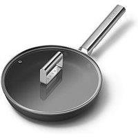 Smeg 20Cm Retro Frying Pan, Oven Safe, Aluminium, Black