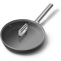 Smeg 28Cm Retro Frying Pan, Oven Safe, Aluminium, Black