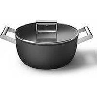 Smeg Retro Deep Pan With Lid, Oven Safe, Aluminium, Black