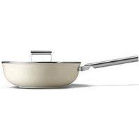 Smeg 30Cm Retro Wok, Oven Safe Aluminium, Cream
