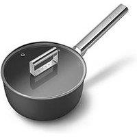 Smeg 20Cm Retro Saucepan, Oven Safe, Aluminium, Black